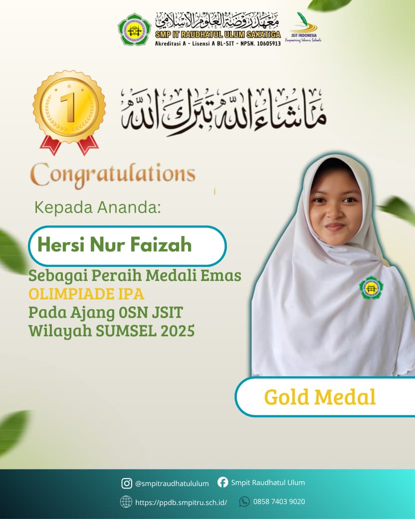 Medali Emas Olimpiade IPA OSN JSIT Sumsel