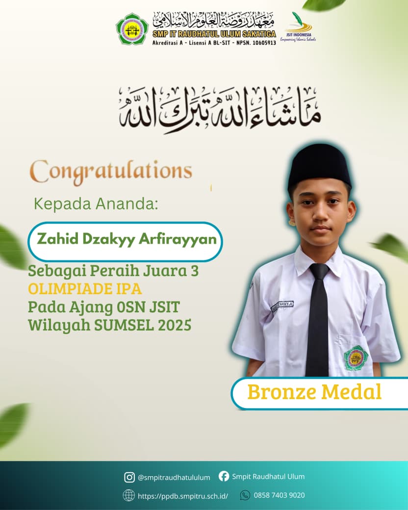 Juara 3 Olimpiade IPA OSN JSIT Sumsel