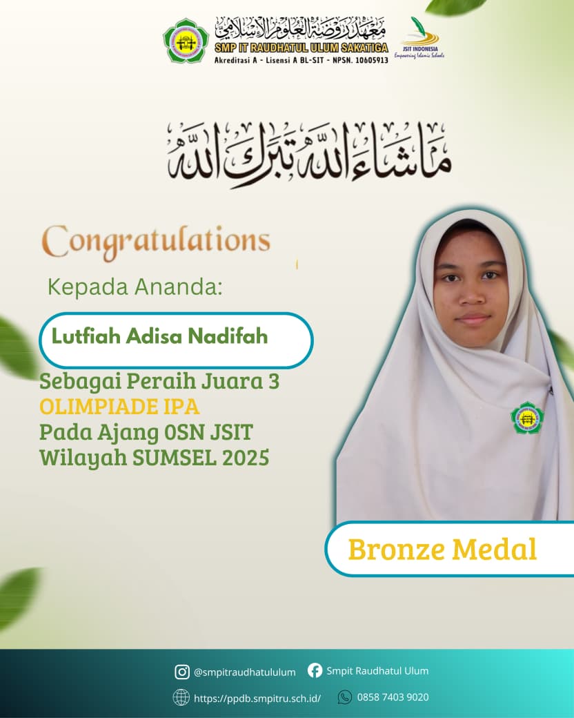 Juara 3 Olimpiade IPA OSN JSIT Sumsel